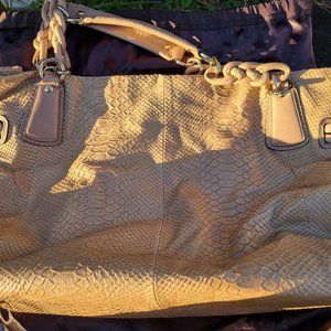 Like New Coach Kristin Embossed Snakeskin Leather Shoulder Bag / Laptop Tote